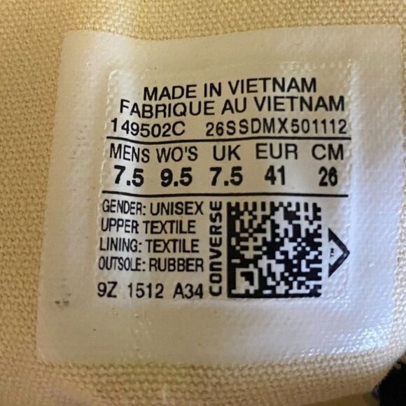 Converse Chuck Taylor All Star High Top Unisex 7.5 Mens/ 9.5 Womens Gray Canvas - Picture 3 of 11